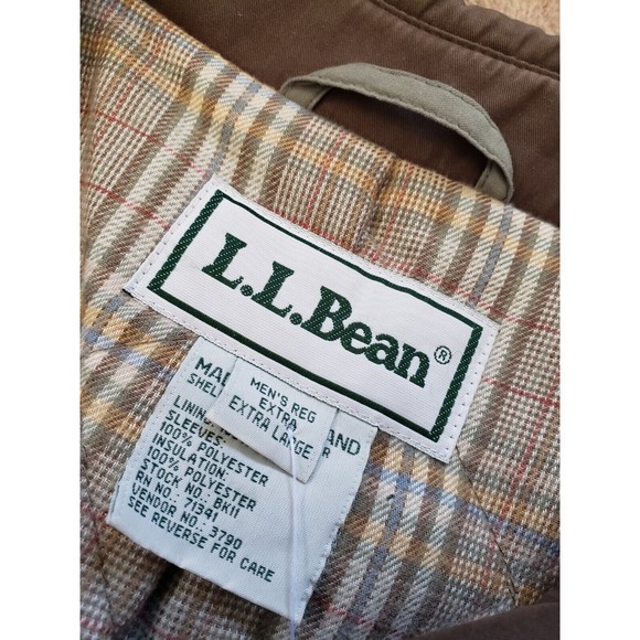 Vintage L.L. Bean Mens XXL Primaloft Flannel Lined Green Barn Chore Field Jacket - Picture 6 of 16